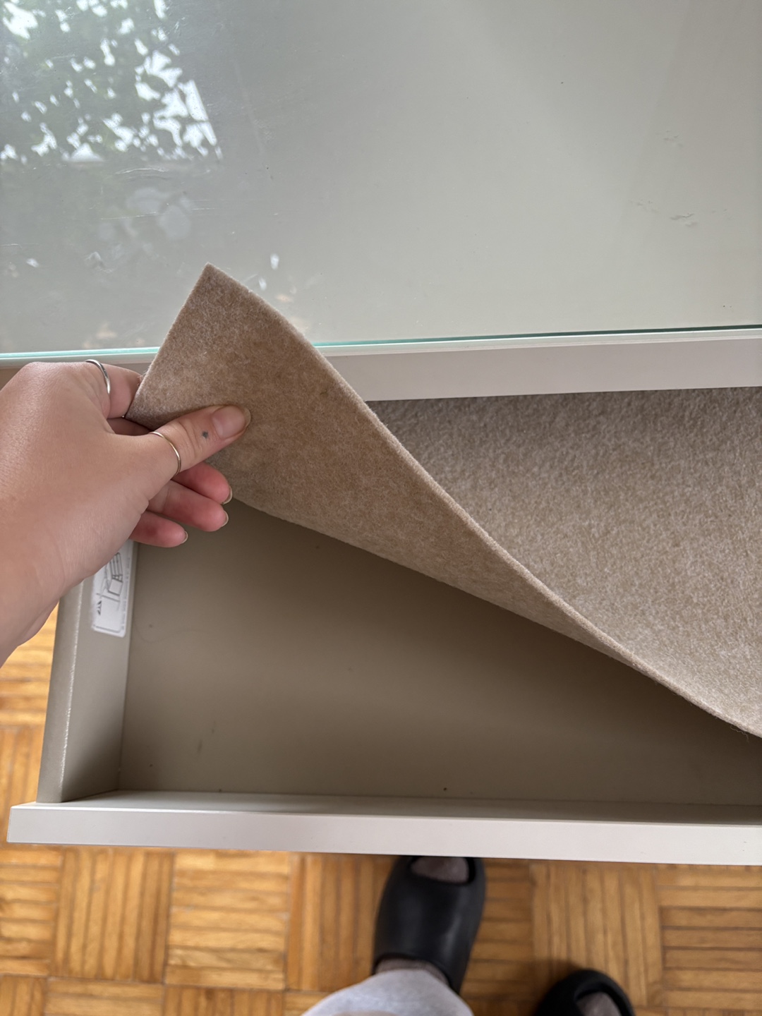 IKEA Malm Dressing Table Desk White Glass Top - photo 4