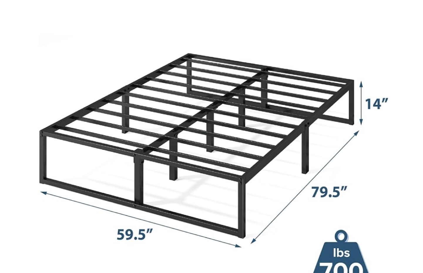 Heavy-Duty Metal Bed Frame Queen Size - photo 3