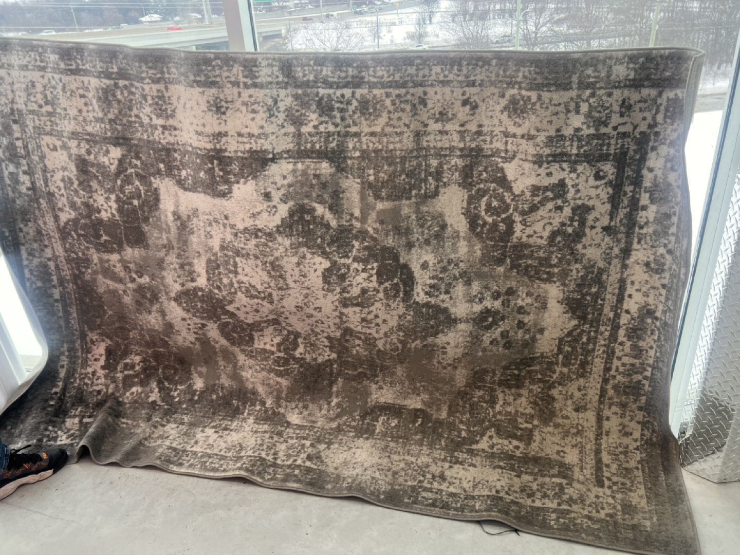 Large Grey and Beige Area Rug - photo 3
