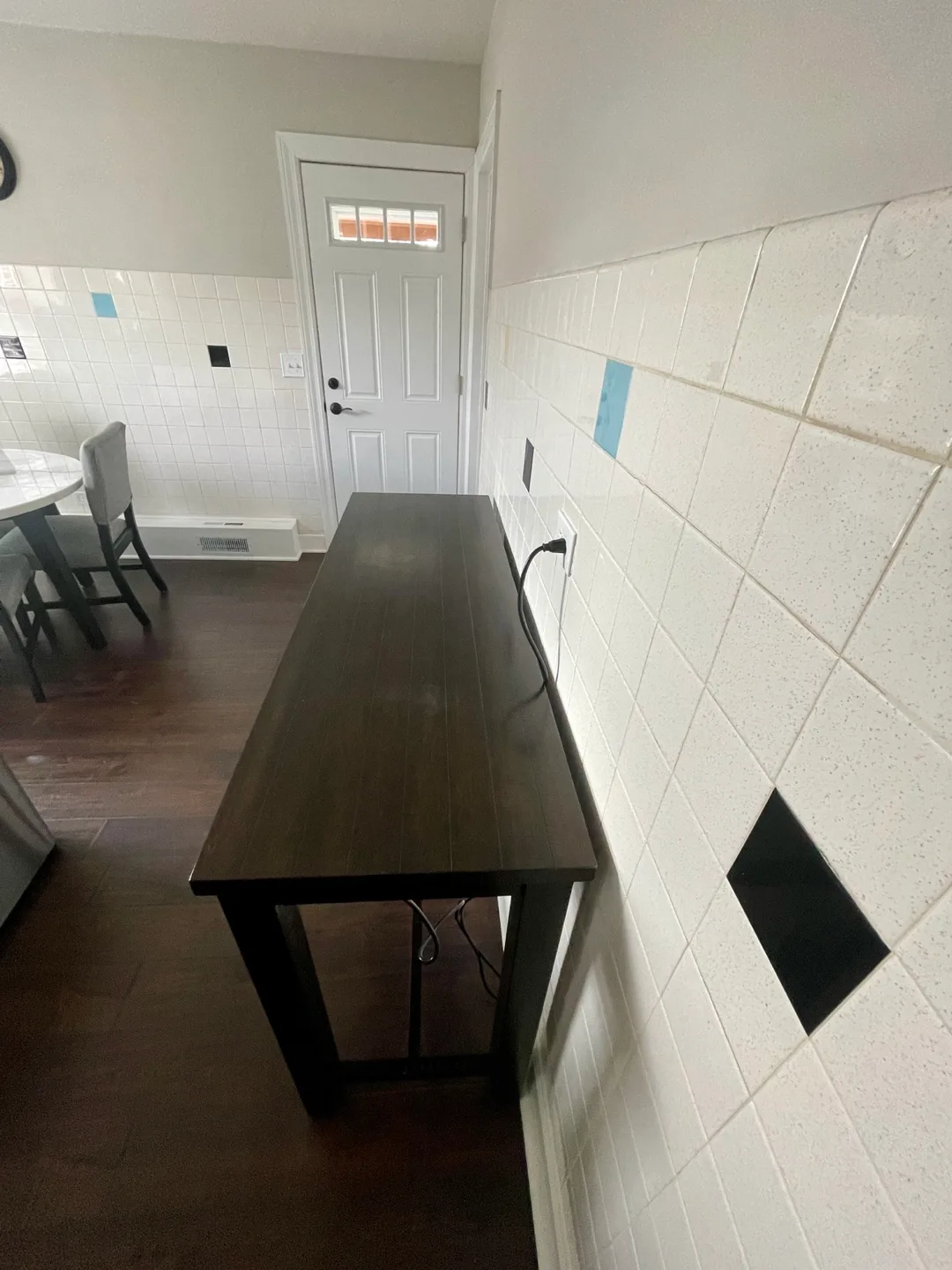 Dark Brown Console Table with Built-in Outlets image indicator(2)