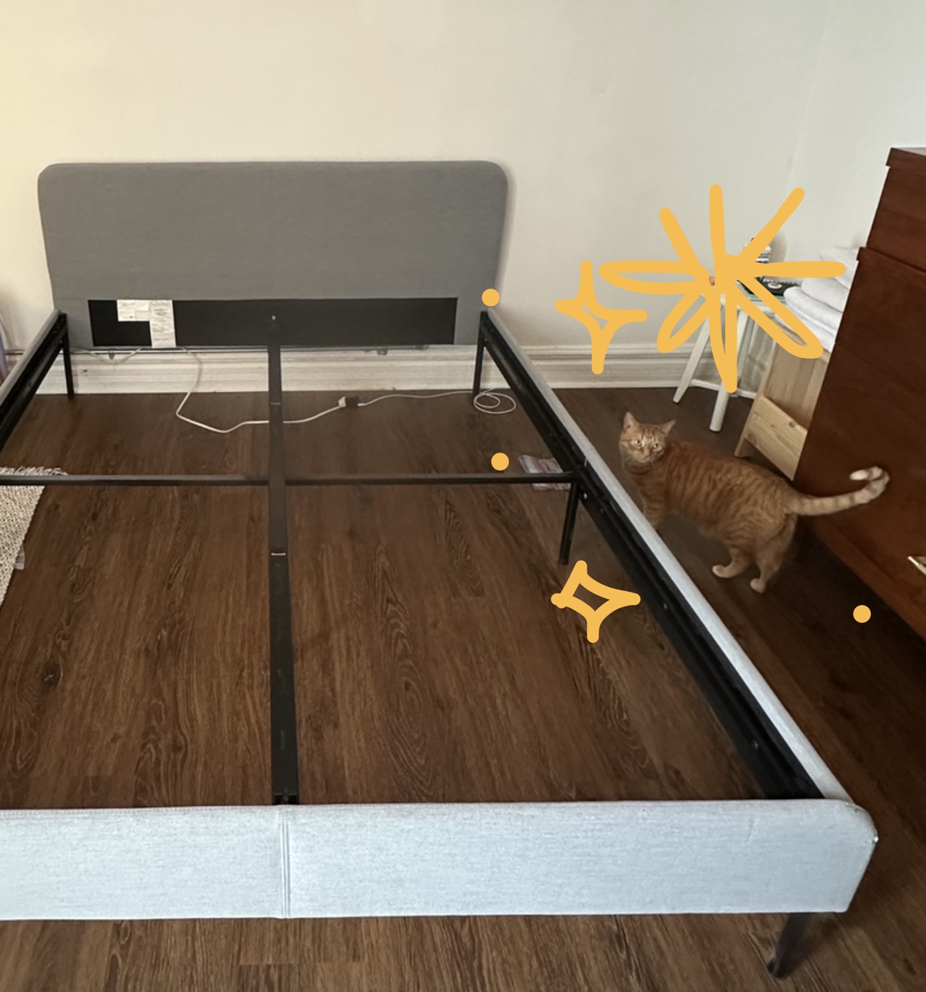 Upholstered Queen Bedframe — Slattum Ikea