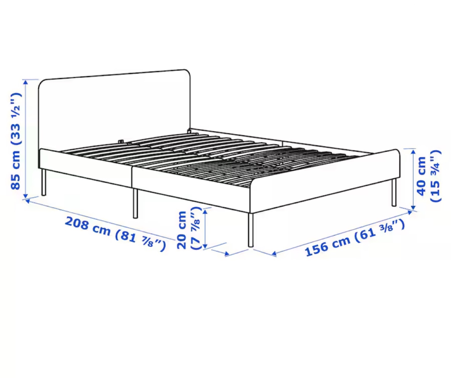 Upholstered Queen Bedframe — Slattum Ikea - photo 3