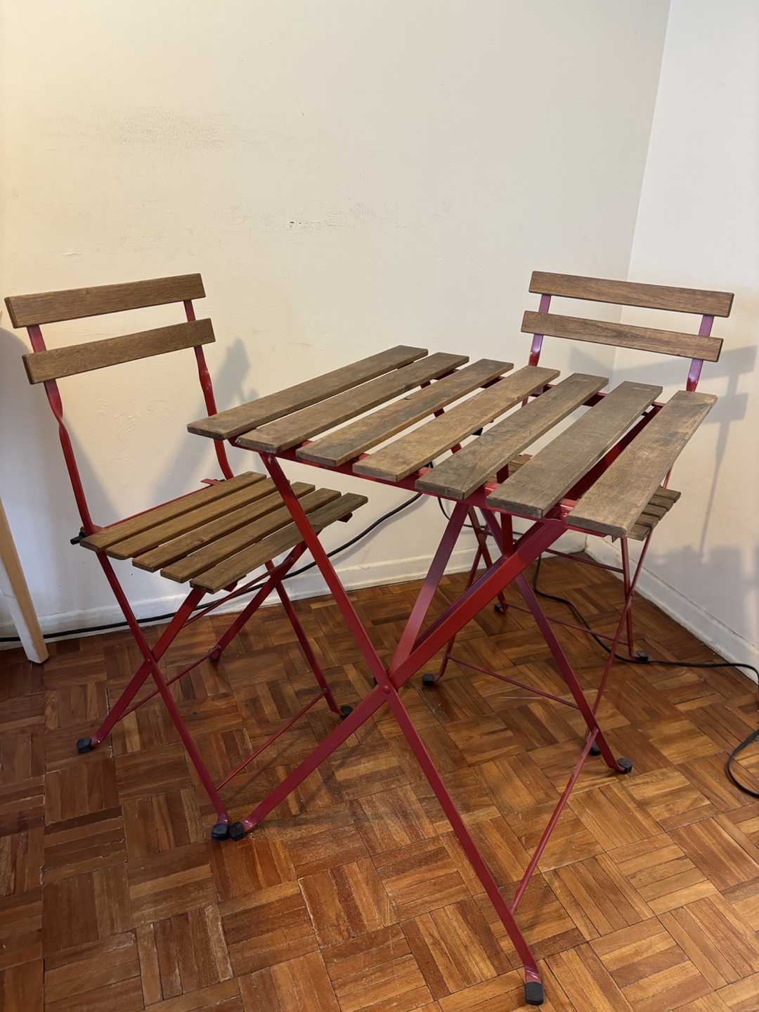 IKEA Red Bistro Set with Two Chairs