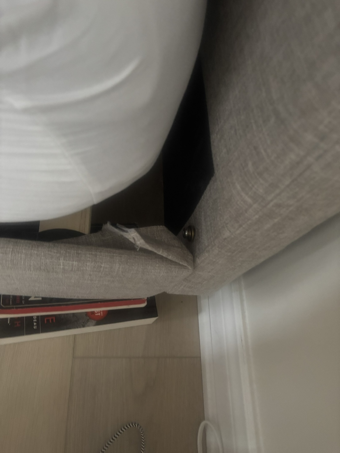 King Size Upholstered Bed Frame - Grey Linen - photo 3