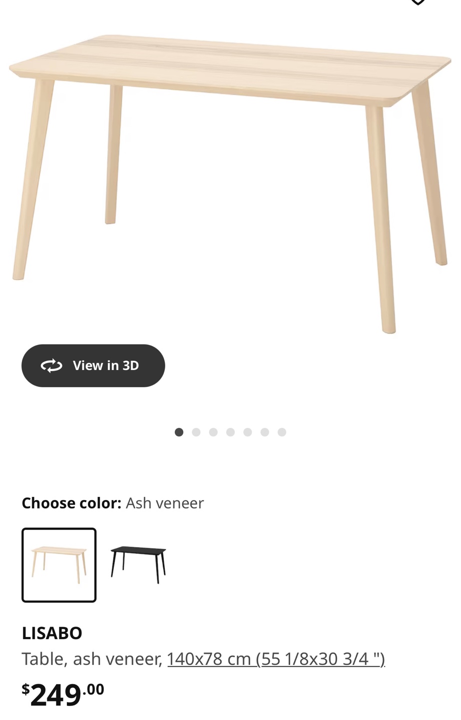 IKEA LISABO Table - Ash Veneer - photo 3