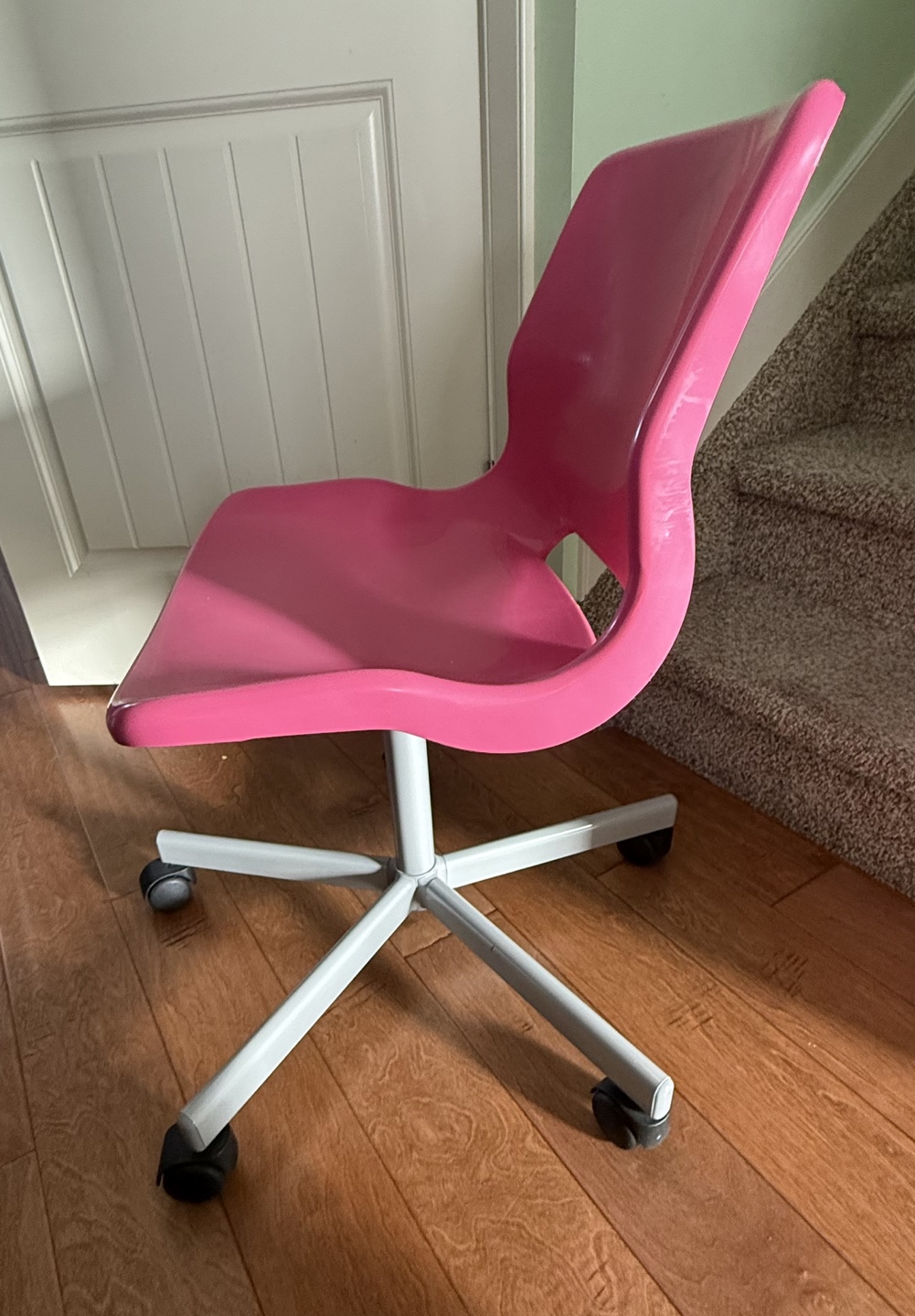 Pink Rolling Desk Chair - photo 2