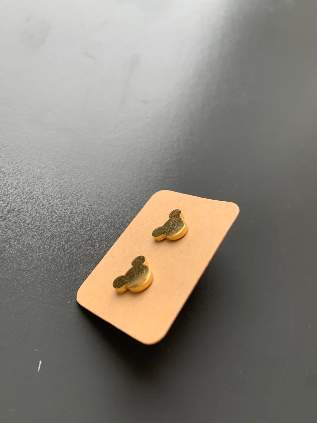 Golden Mickey Mouse Head Stud Earrings image indicator(2)