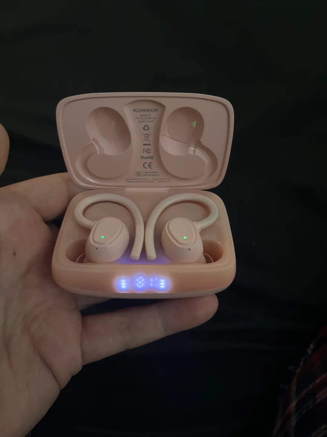 Korskr Wireless Earbuds pink image indicator(2)