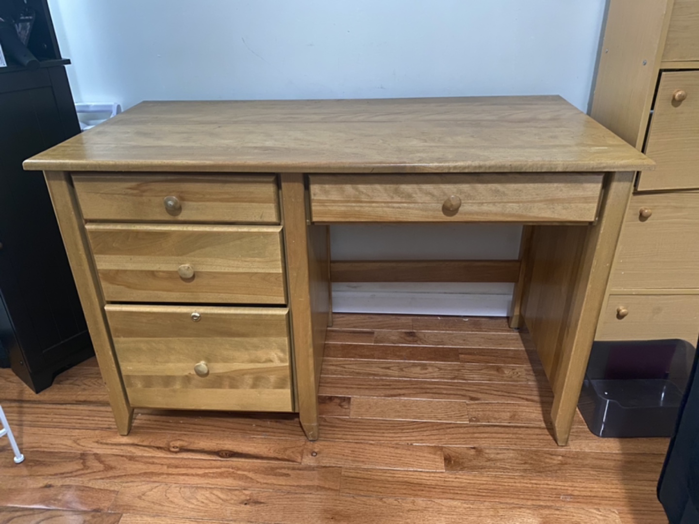 Wood Desk with Drawers