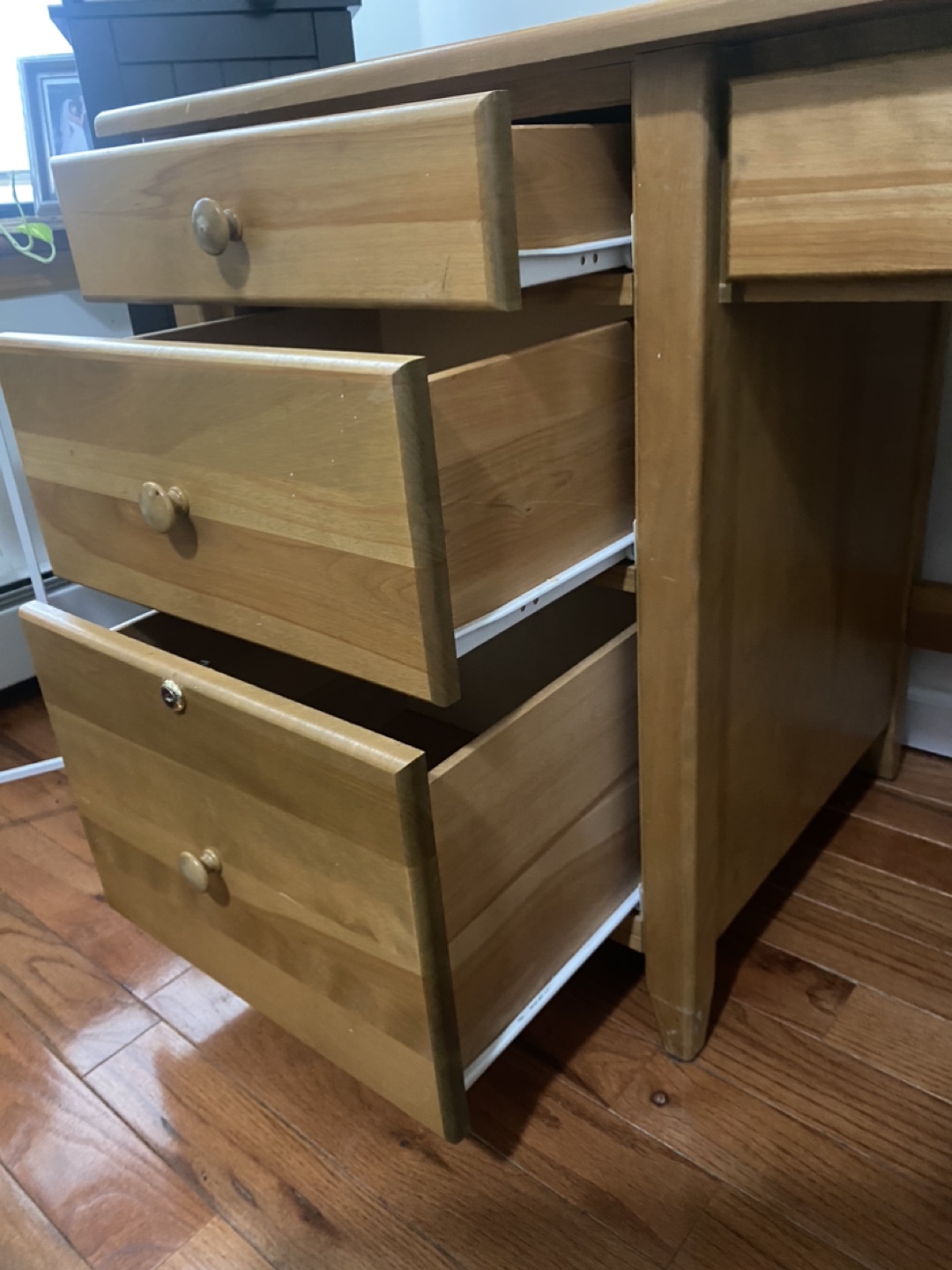 Wood Desk with Drawers - photo 3