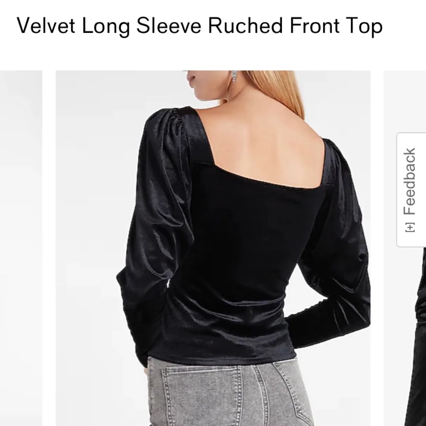 Express Black Velvet Long Sleeve Ruched Top🏈 image indicator(2)