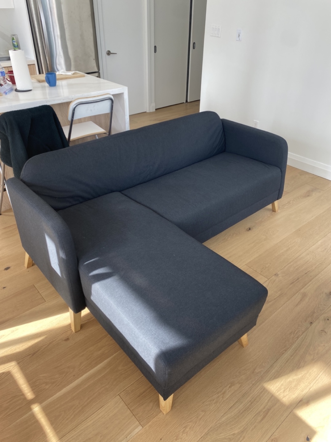 IKEA Linanas Dark Grey L-Shaped Sectional Sofa