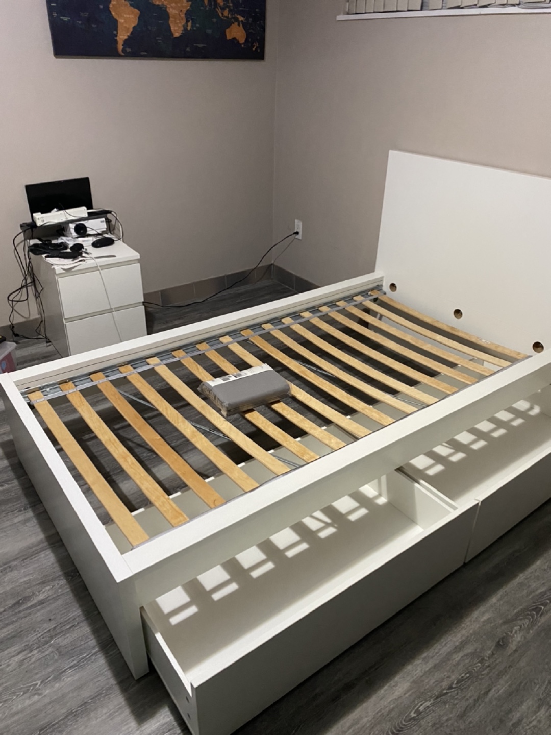 IKEA MALM White Twin Bed Frame with 2 Drawers
