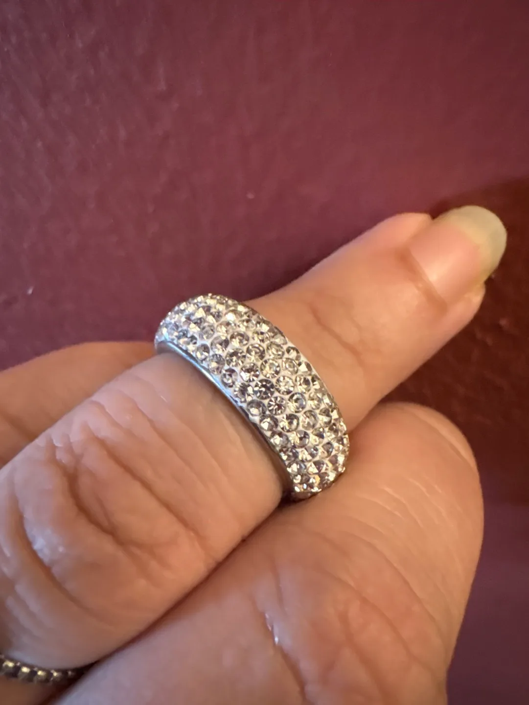 Sparkling 14K Gold silver Titanium Steel CZ Ring image indicator(3)