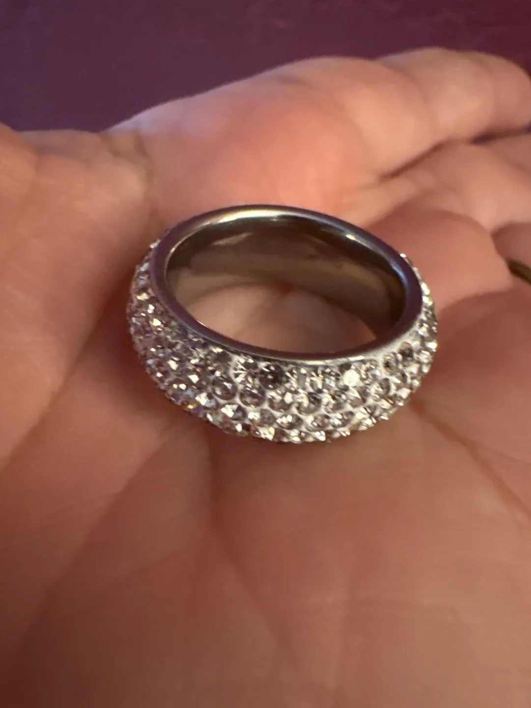 Sparkling 14K Gold silver Titanium Steel CZ Ring image indicator(2)