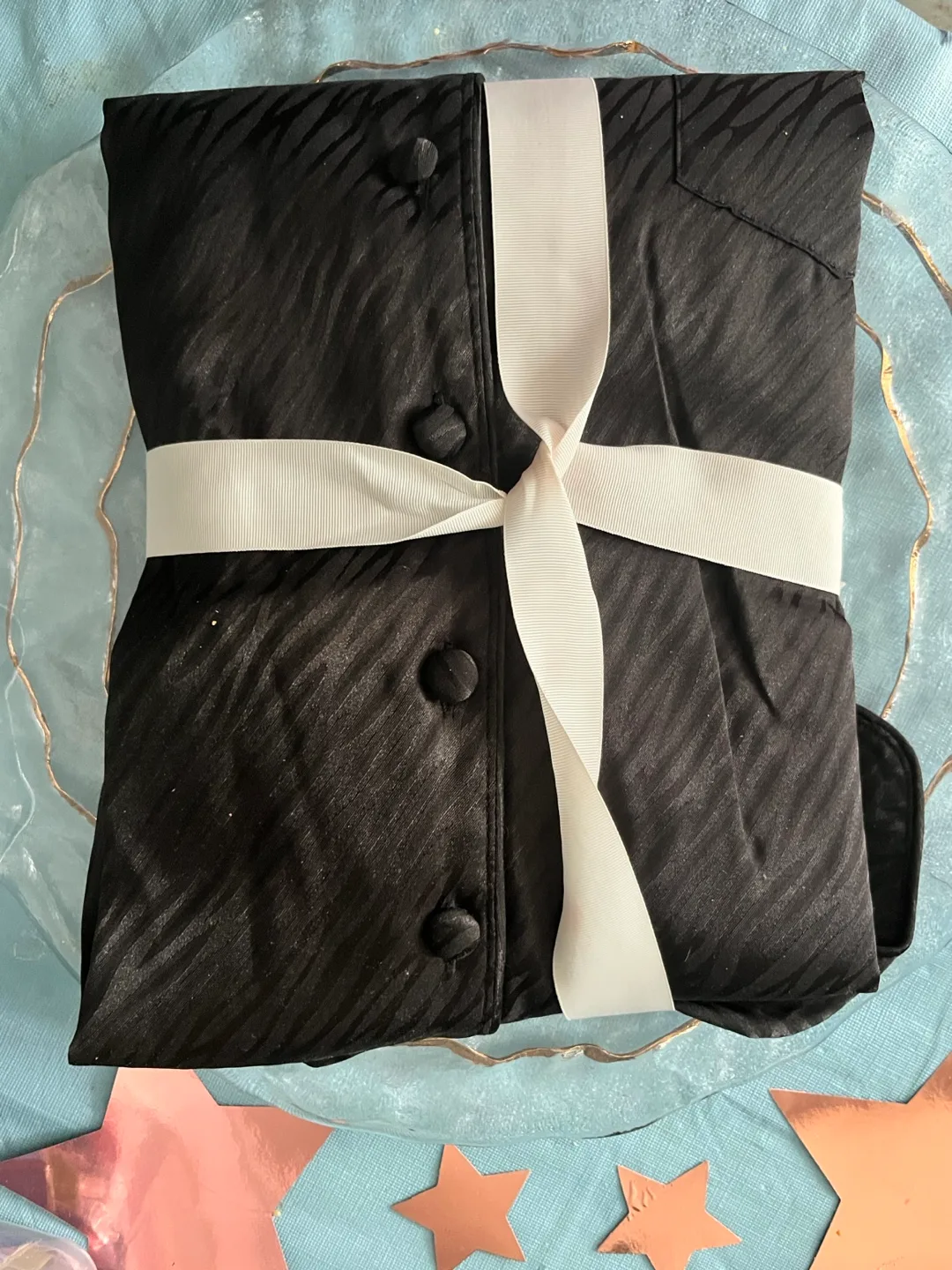 Suzy Sheer Black Satin Pajamas image indicator(3)