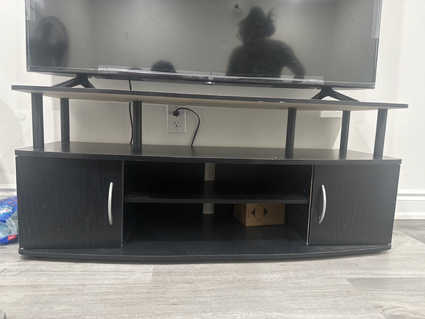 Black TV Stand with Storage