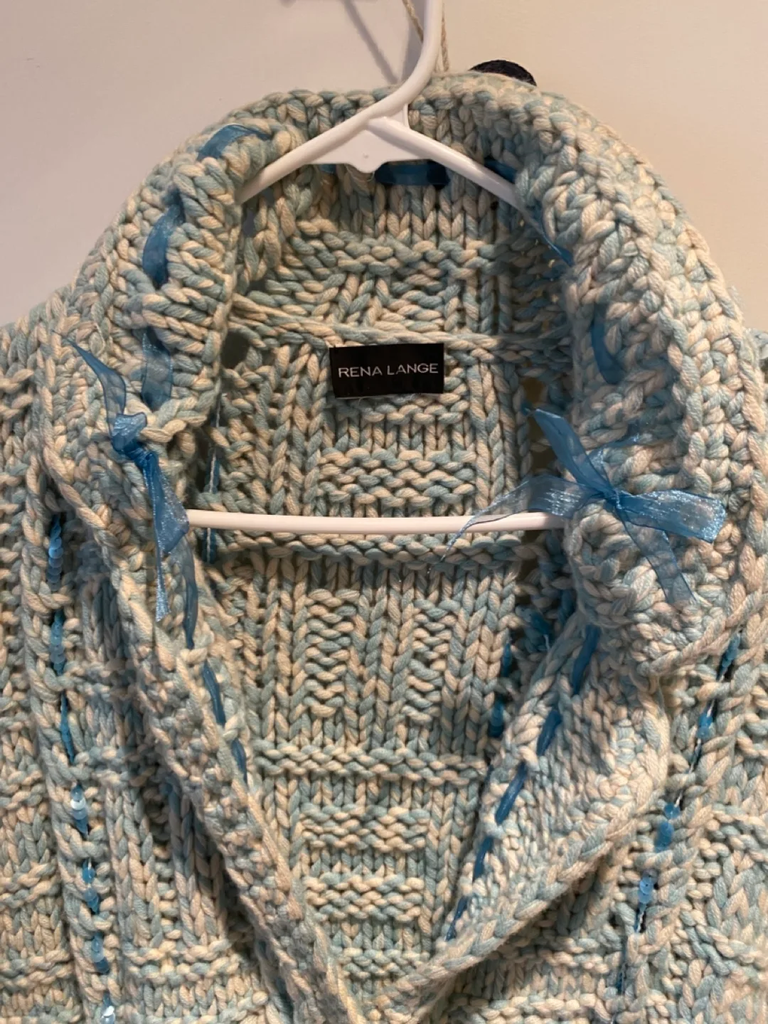 Rena Lange Blue and White vintage  🧶 Cardigan image indicator(2)