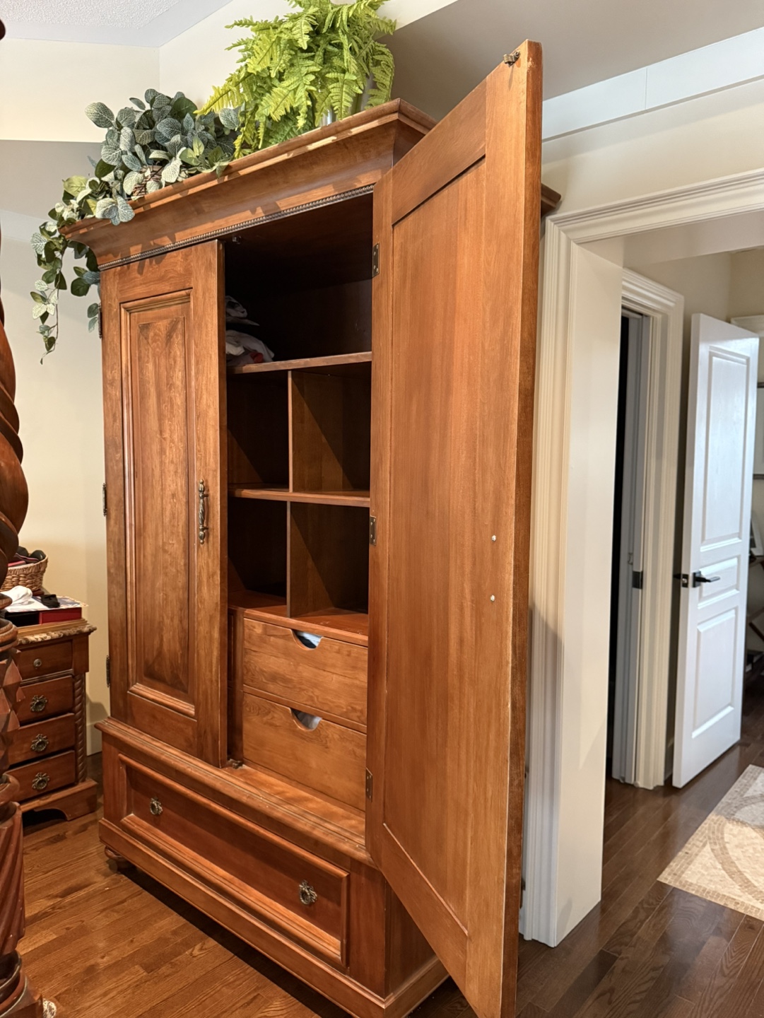 Solid Wood Armoire with Drawers - photo 2