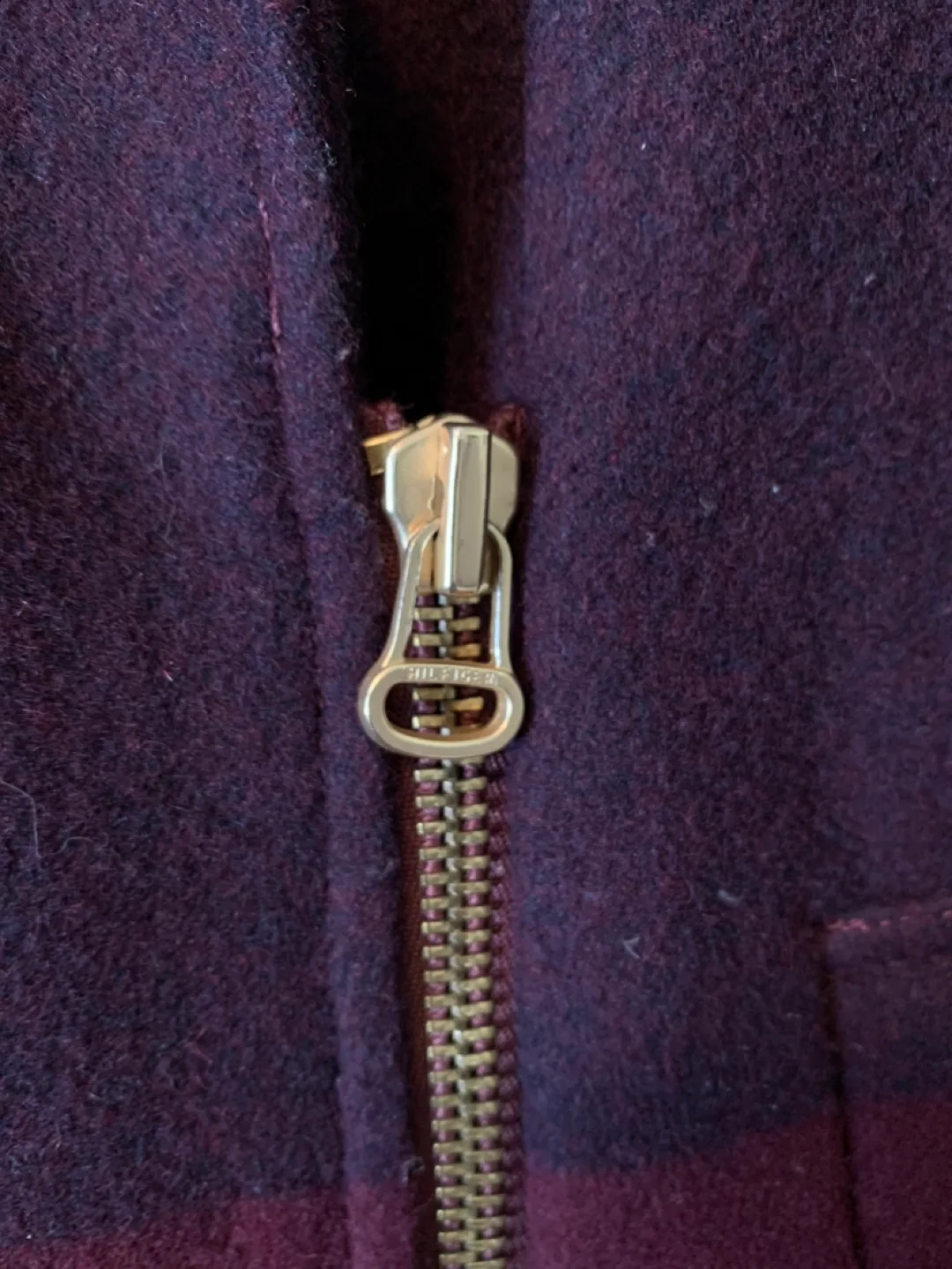 Tommy Hilfiger Burgundy Red Wool Striped Coat image indicator(4)