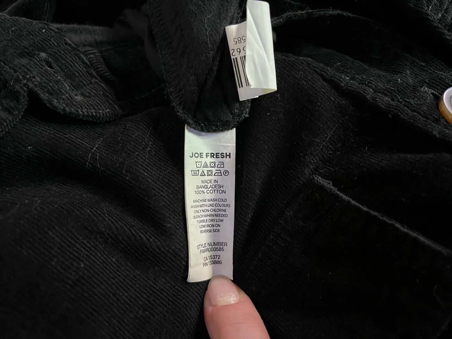 Joe Fresh Black Corduroy Jumpsuit image indicator(5)