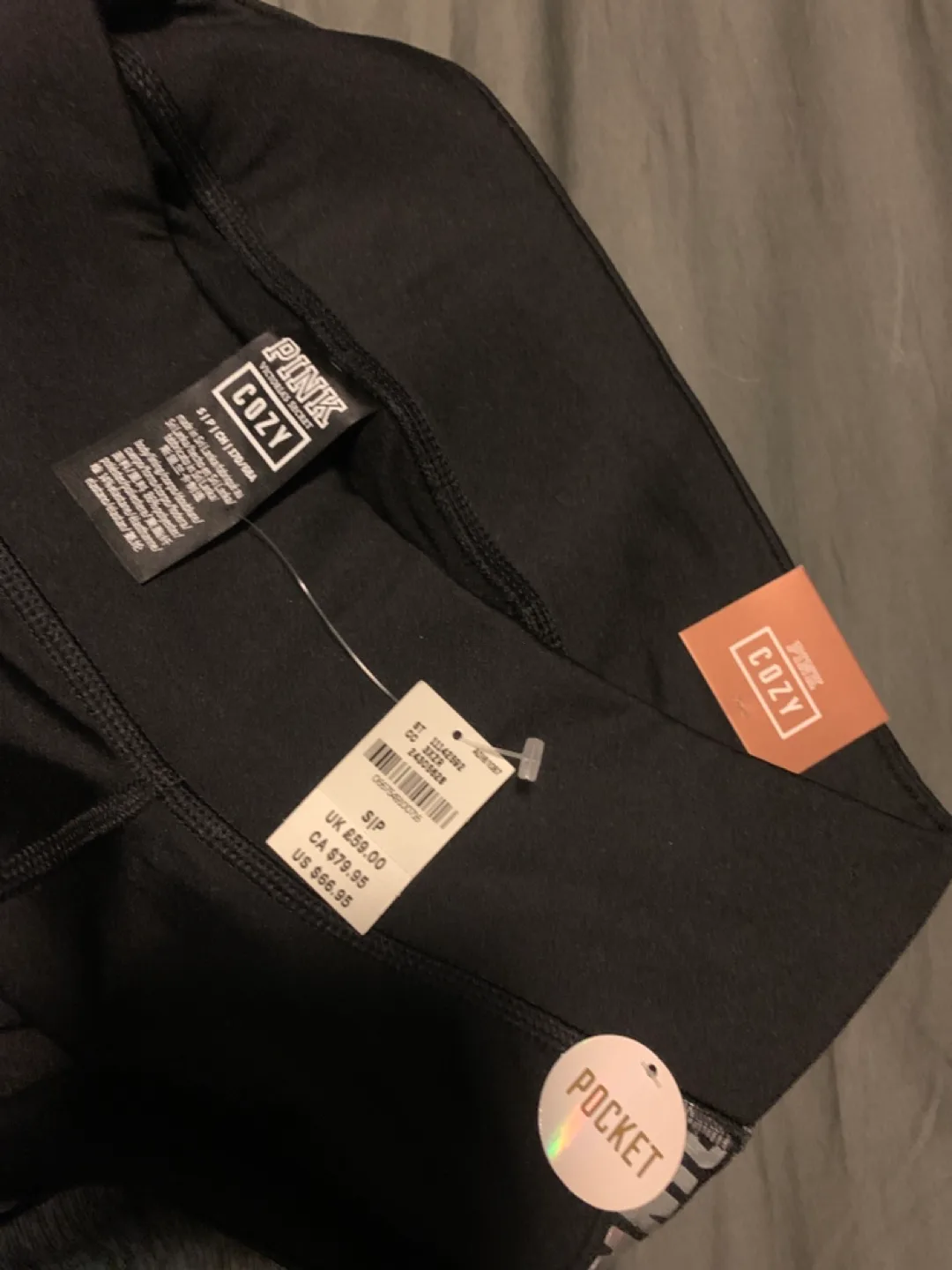 🏈 black Pink Cozy Leggings image indicator(4)