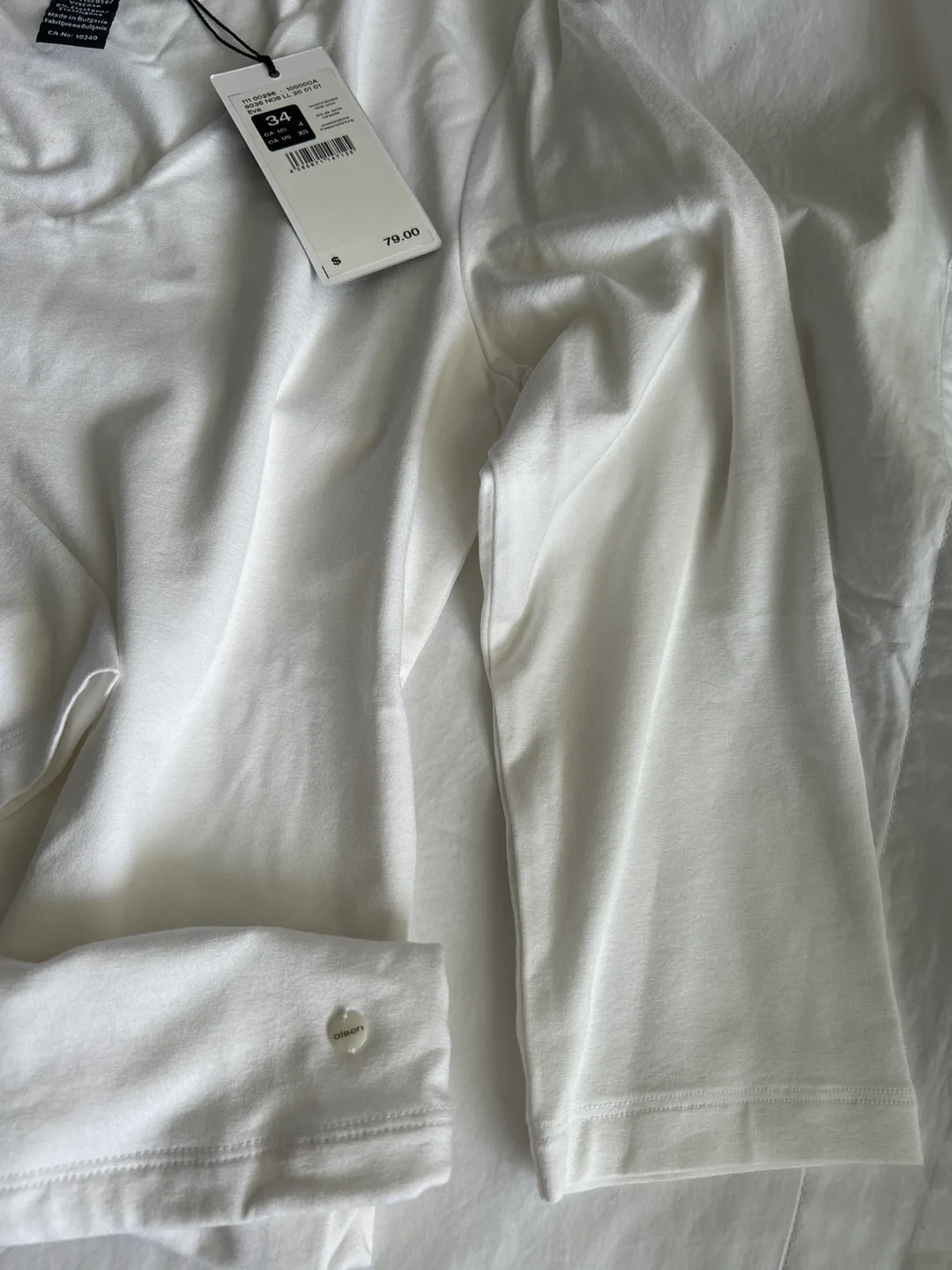 Olsen White V-Neck 3/4 Shirt- Brand New image indicator(3)