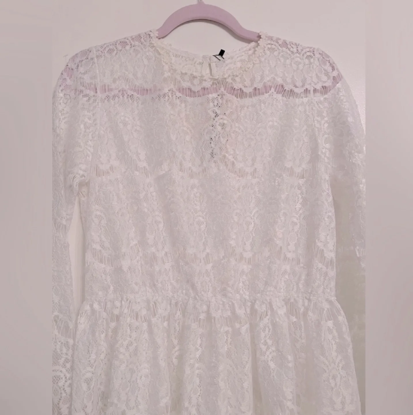 Gorgeous White Lace Midi Dress 🏈 image indicator(2)