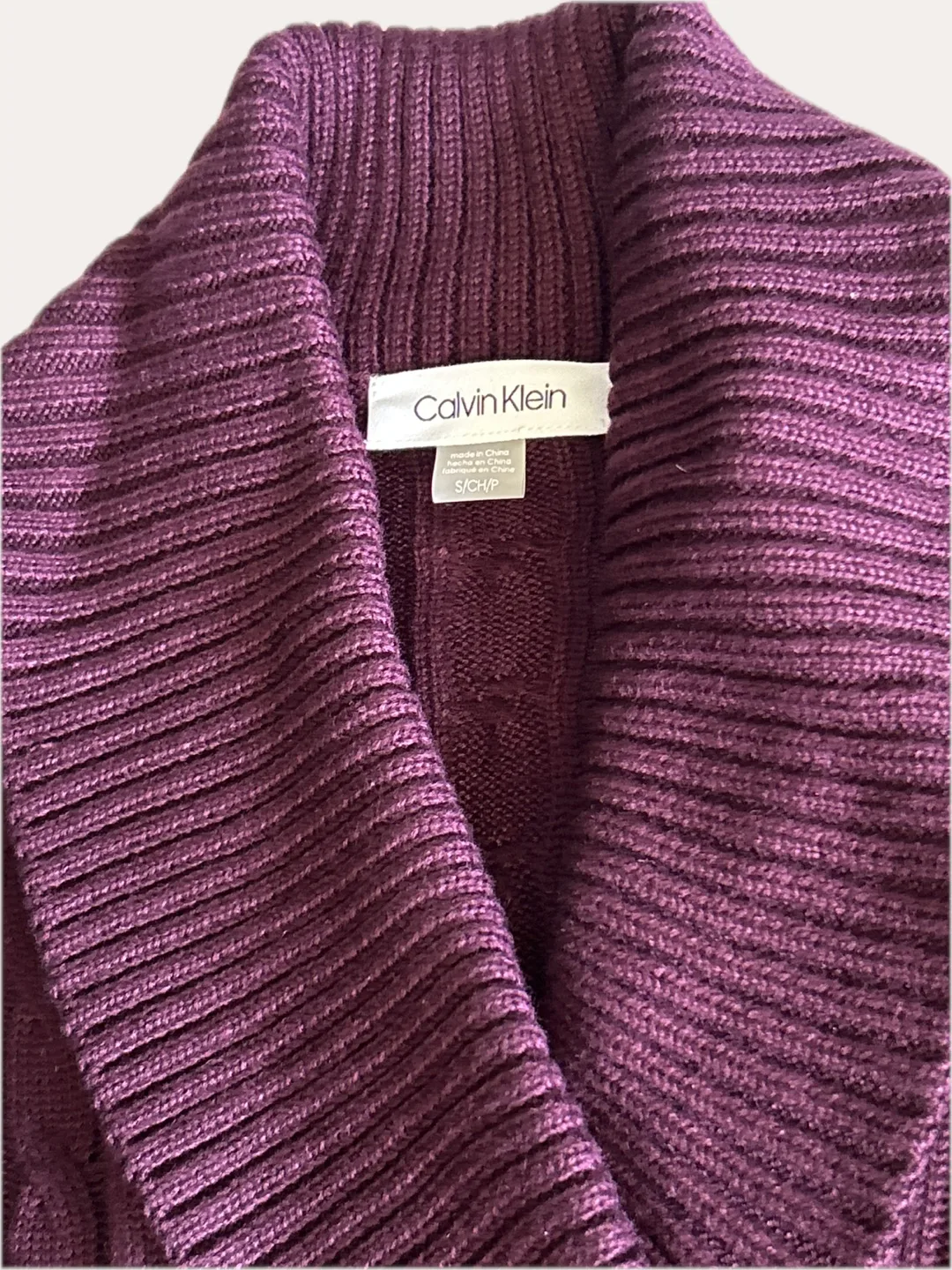 Calvin Klein Women's Deep Purple Cable Knit Sweater Dress image indicator(2)
