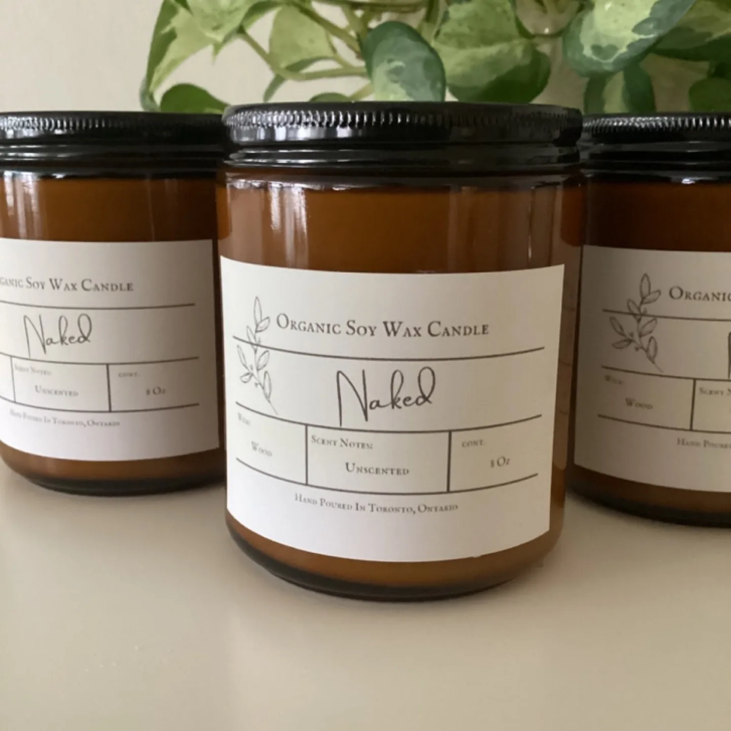 Hand poured  Naked Organic Soy Wax Candles - Unscented 🏈 image indicator(2)