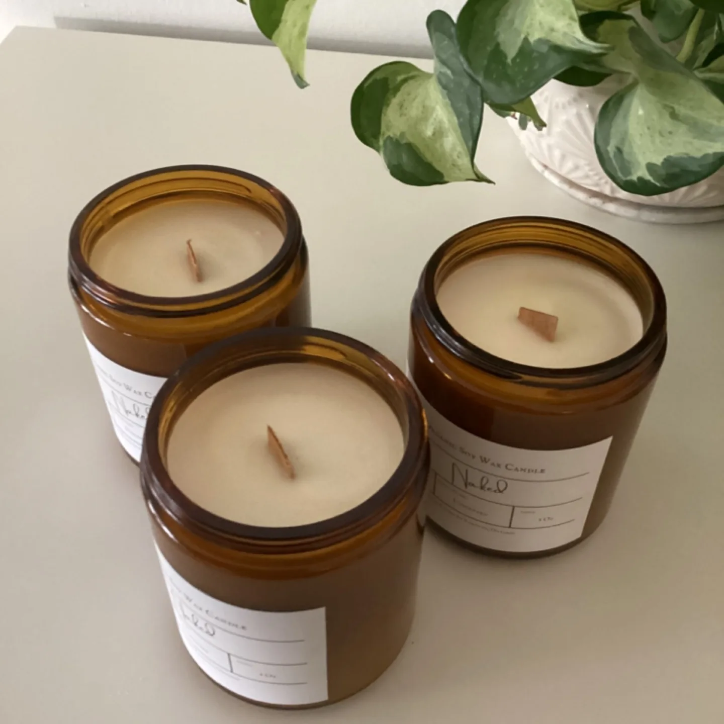 Hand poured  Naked Organic Soy Wax Candles - Unscented 🏈 image indicator(3)