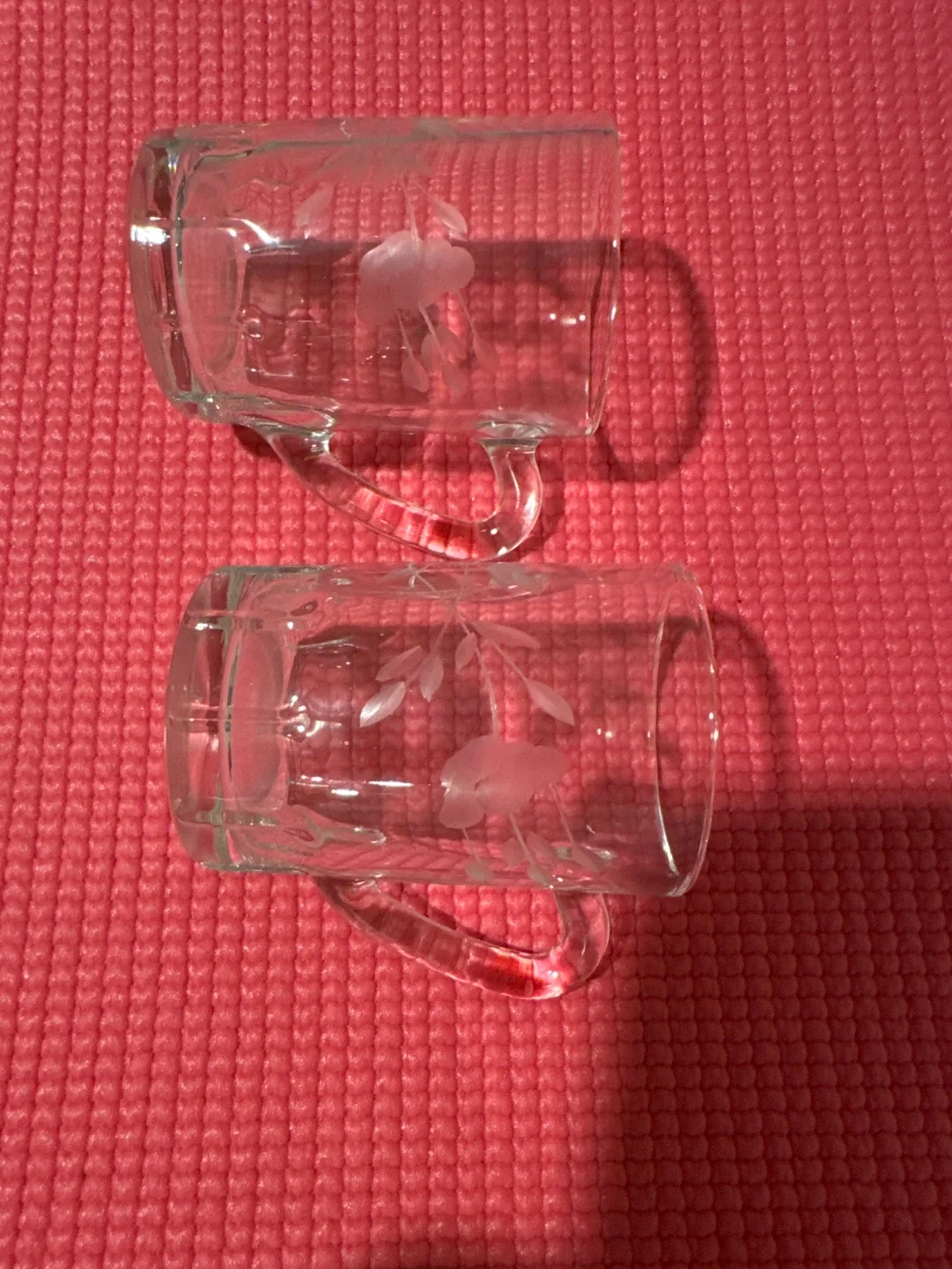 Pair of Mini Etched Glass Mugs image indicator(2)