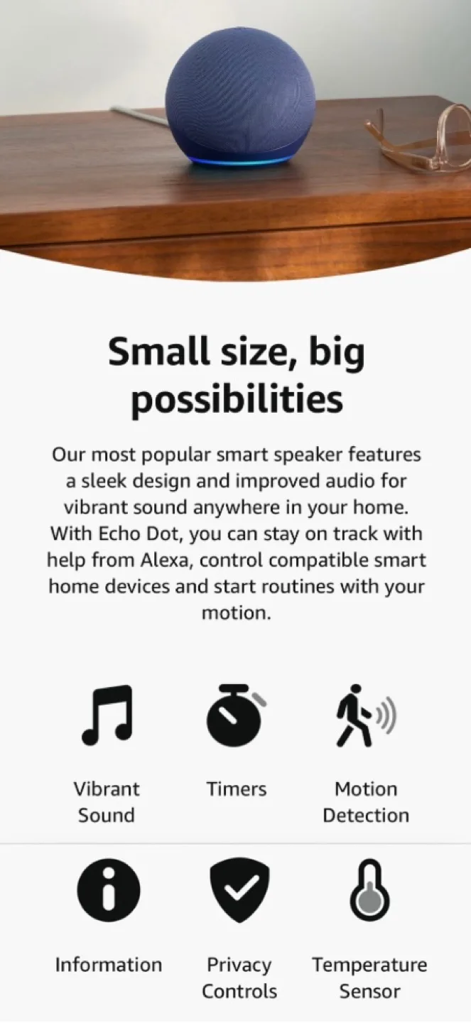 Amazon Echo Dot (4th Gen) Smart Speaker image indicator(7)