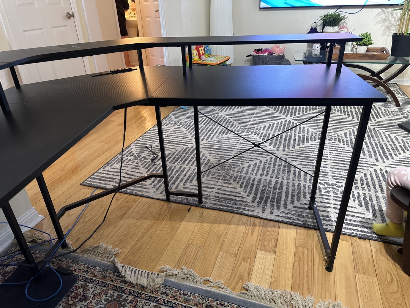 L-Shaped Gaming Desk with Cable Management - photo 2