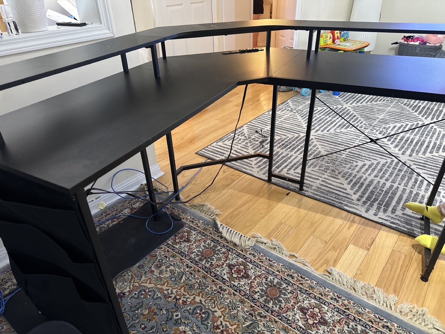 L-Shaped Gaming Desk with Cable Management