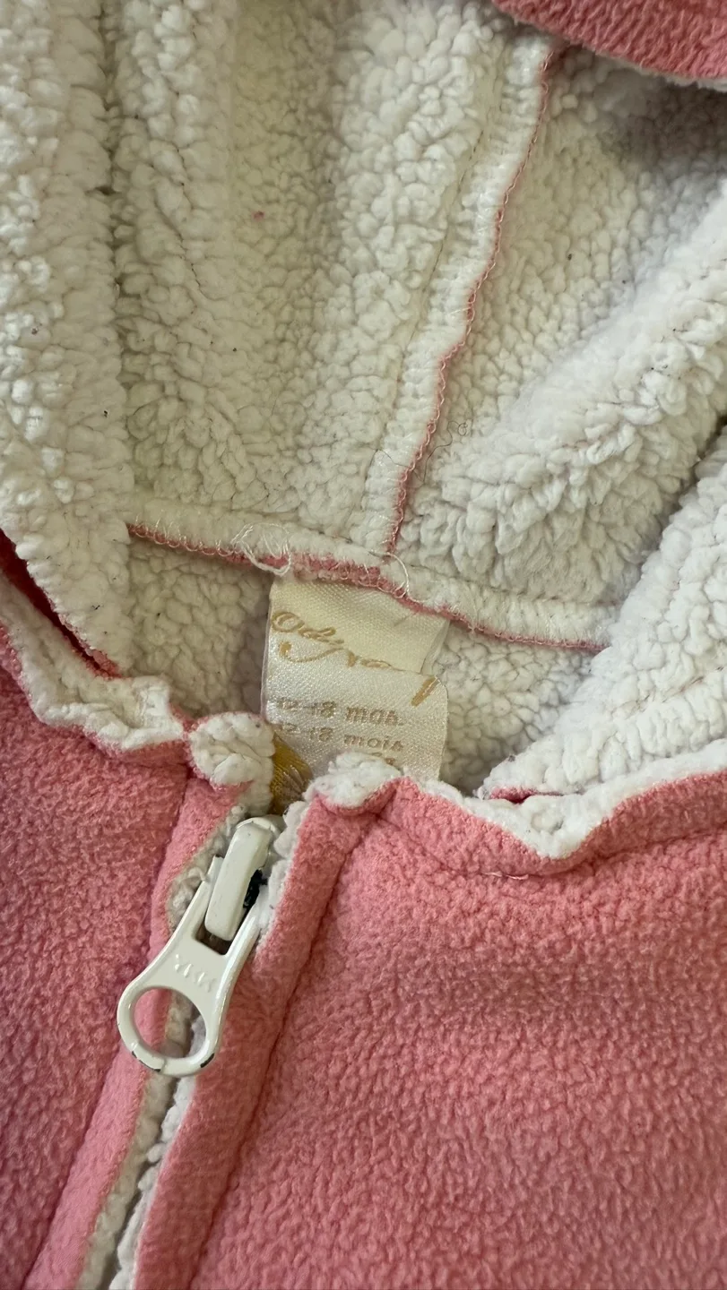 Pink Baby Girl's Fleece Zip-Up Hoodie Jacket - 12-18 Months 🏈 image indicator(3)