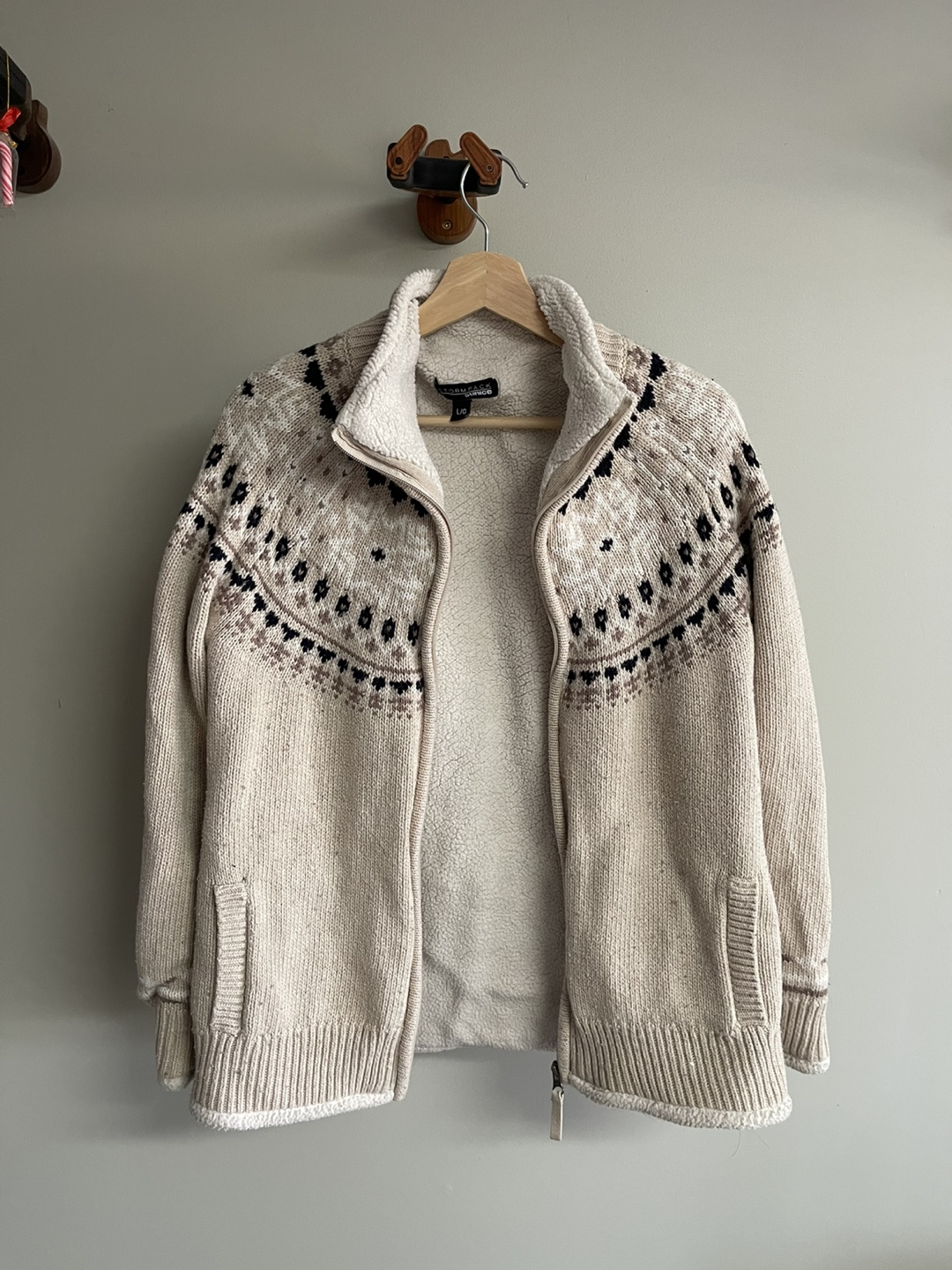 Cream and Brown Sherpa Jacket - photo 5