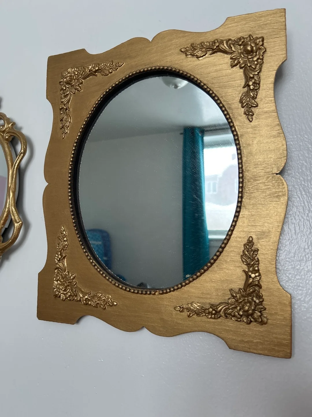 Gold ornate framed wall mirror image indicator(2)