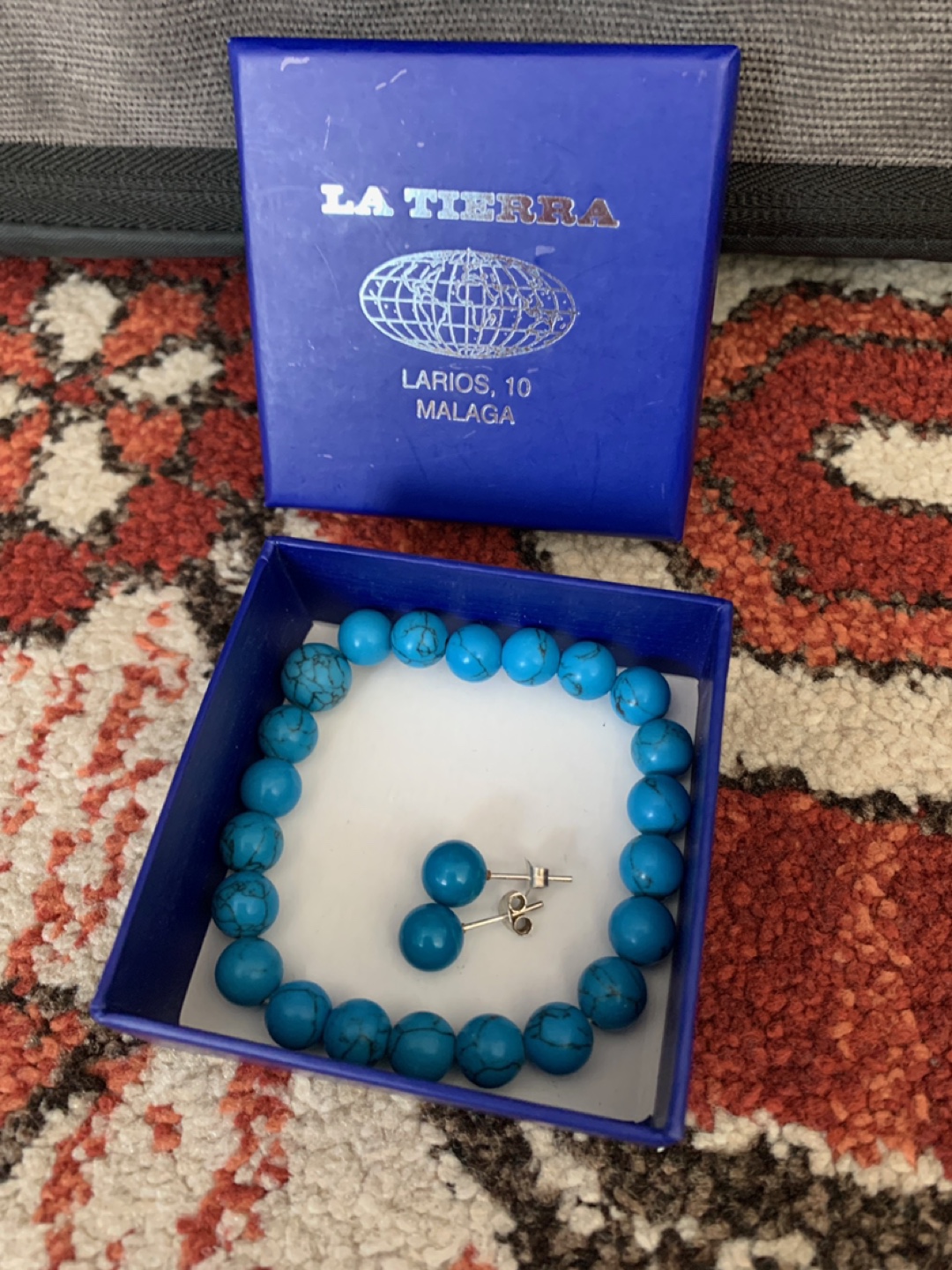 Turquoise and 925 silver - bracelet and earrings - photo 2