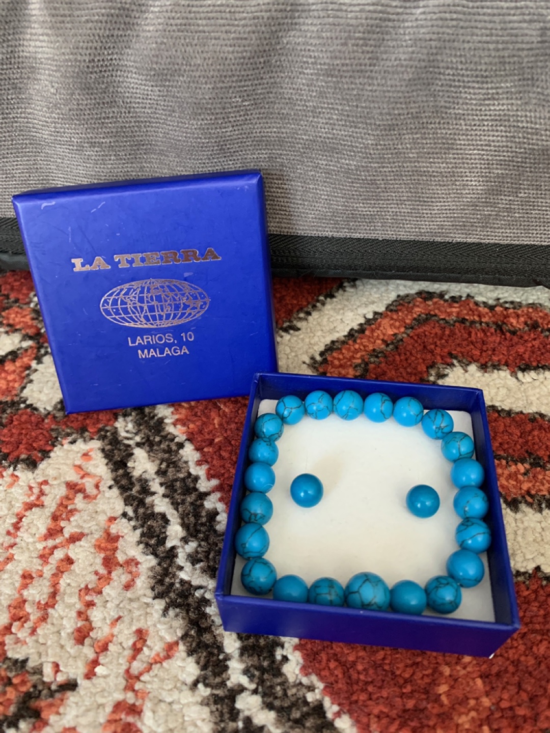 Turquoise and 925 silver - bracelet and earrings