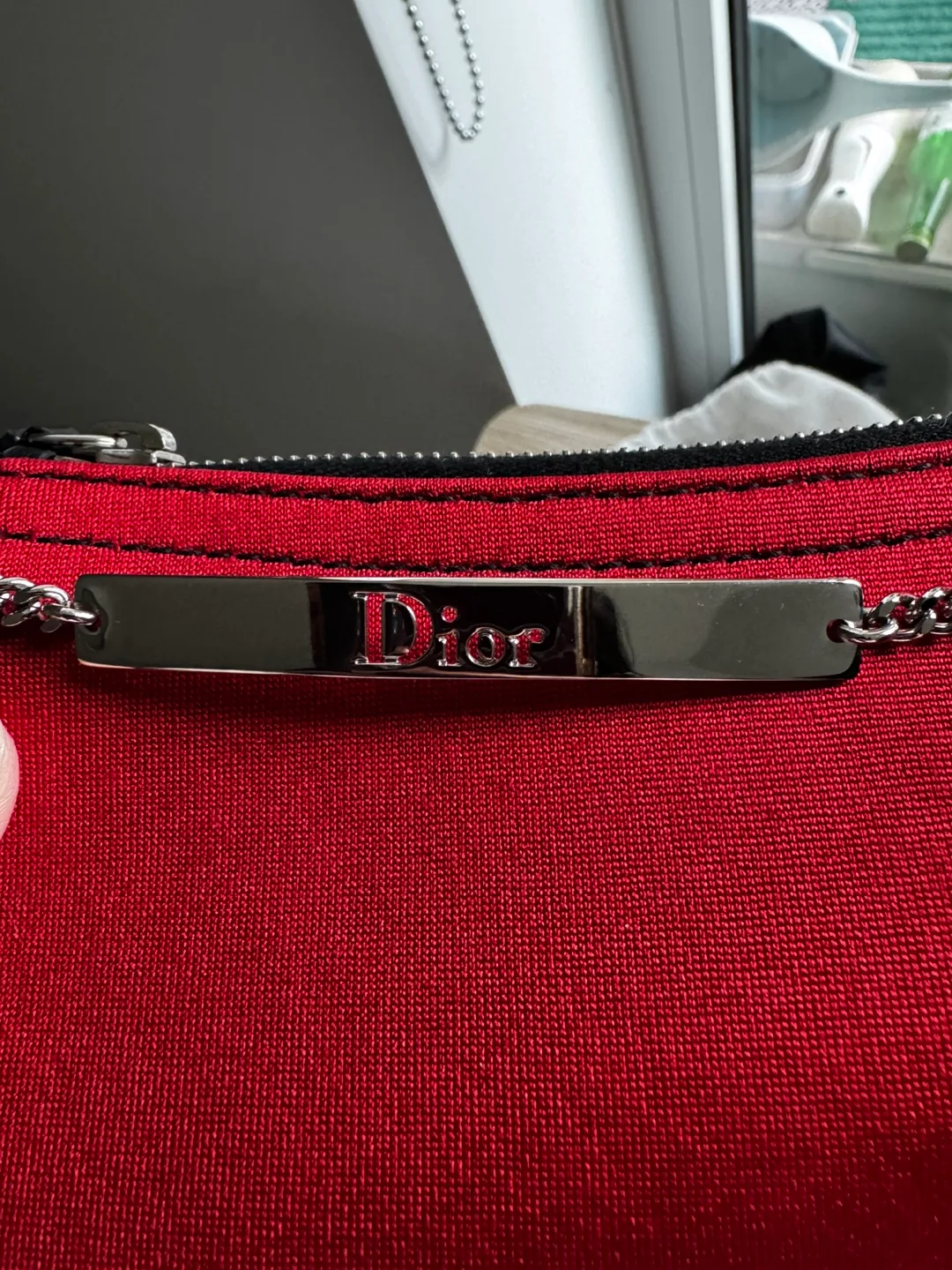 Authentic Christian Dior Red & Black Shoulder Bag image indicator(5)