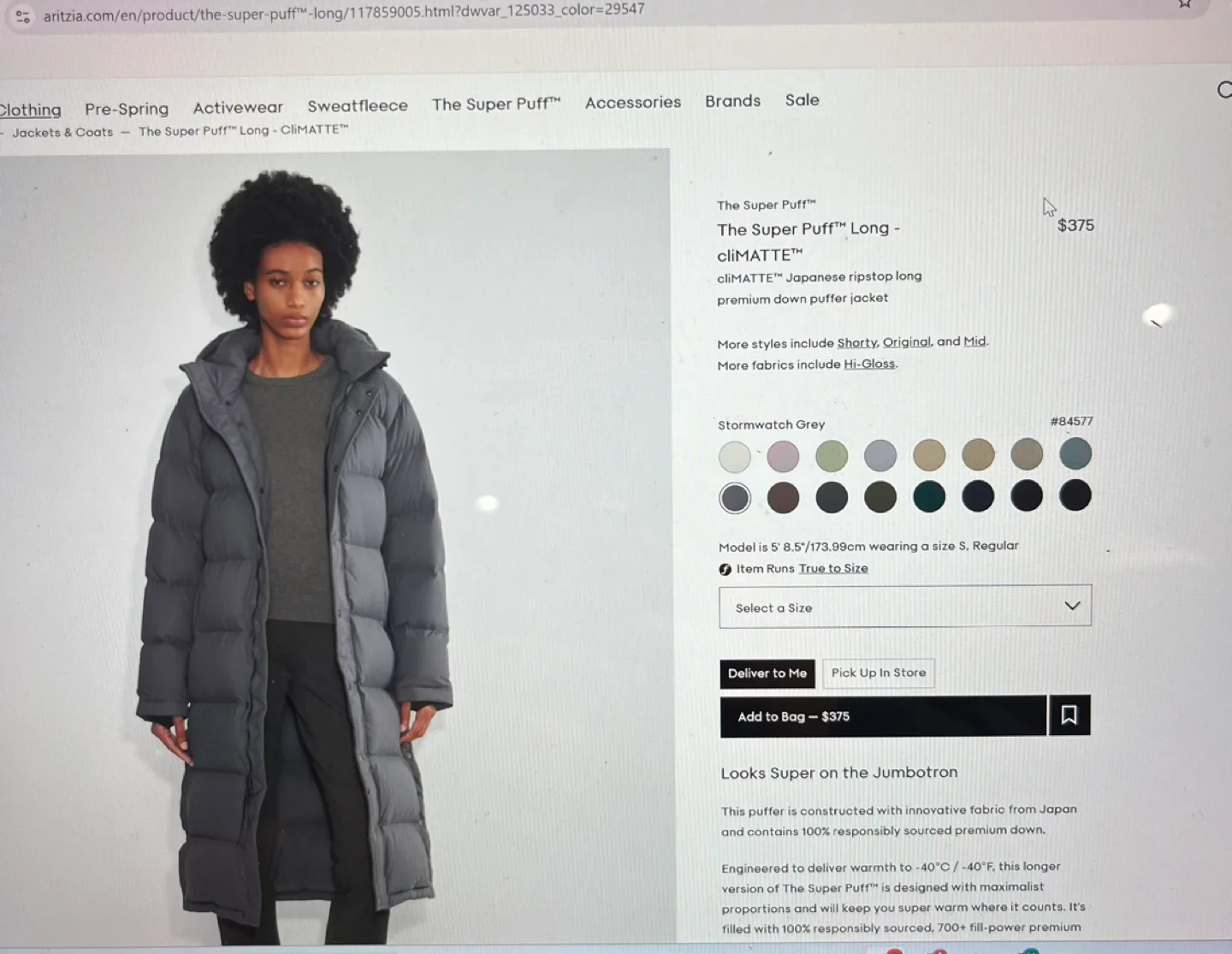 Aritzia the super puff long image indicator(4)