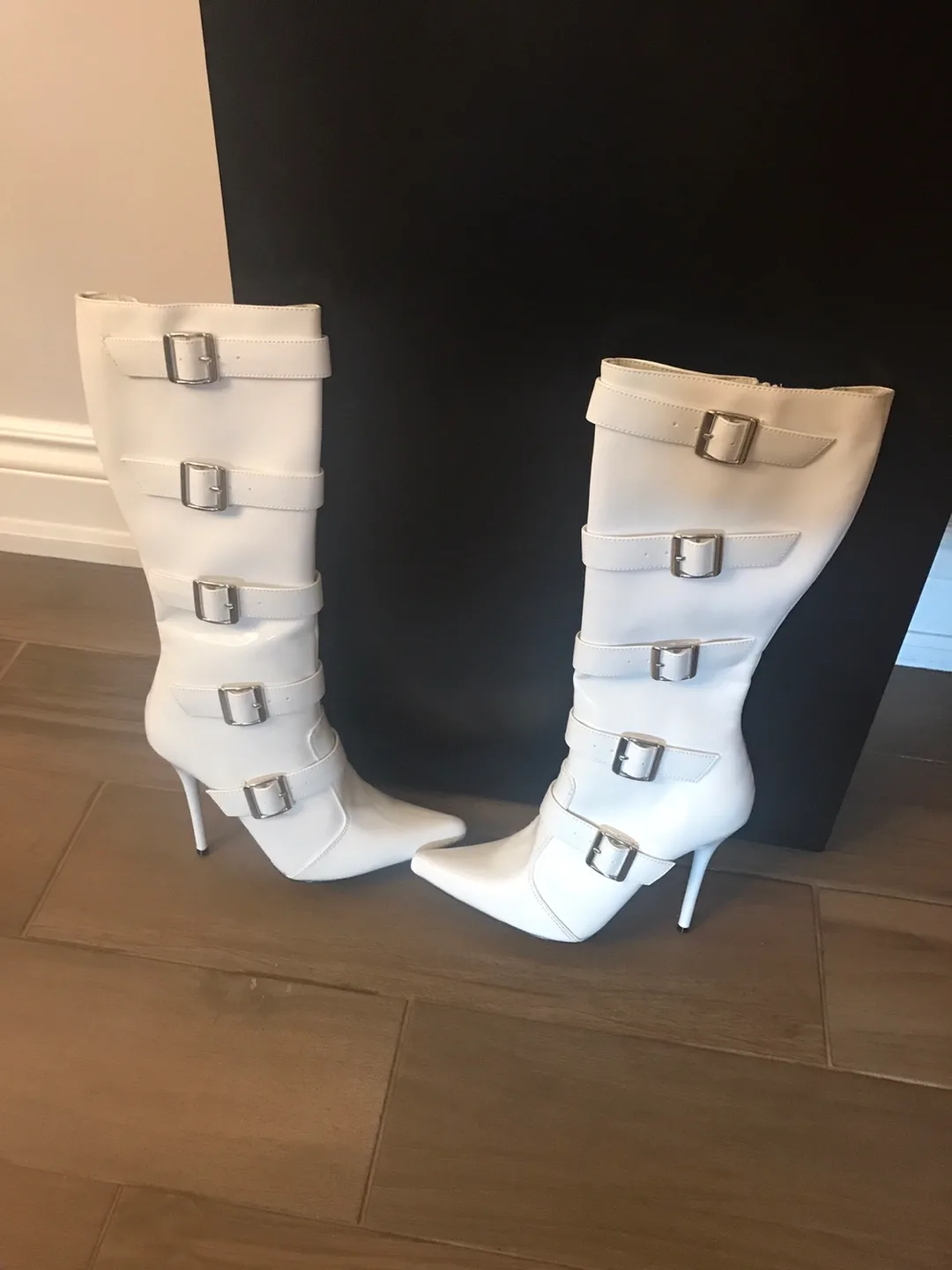 Pleaser Women's White Knee-High Boots Size 8M thumbnail
