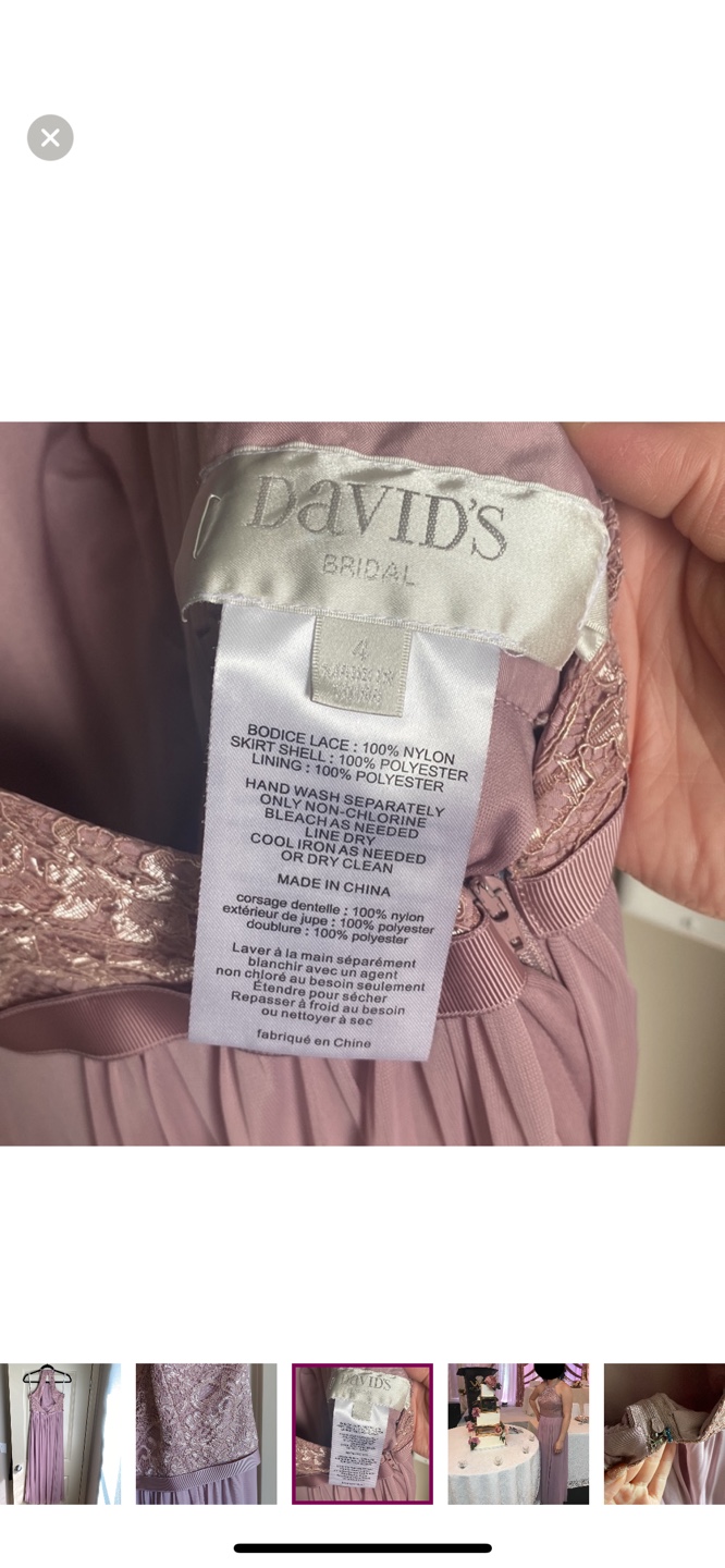 David's Bridal Bridesmaid Dress Size 4 Mauve - photo 4