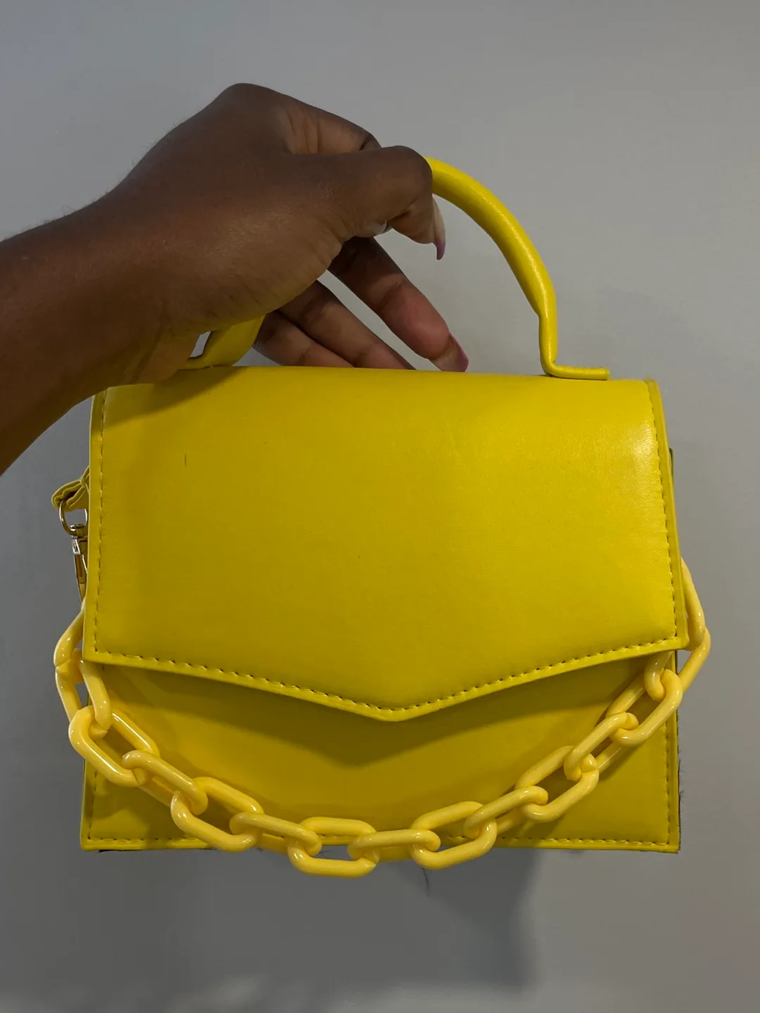 Yellow Chain Detail Mini Handbag thumbnail