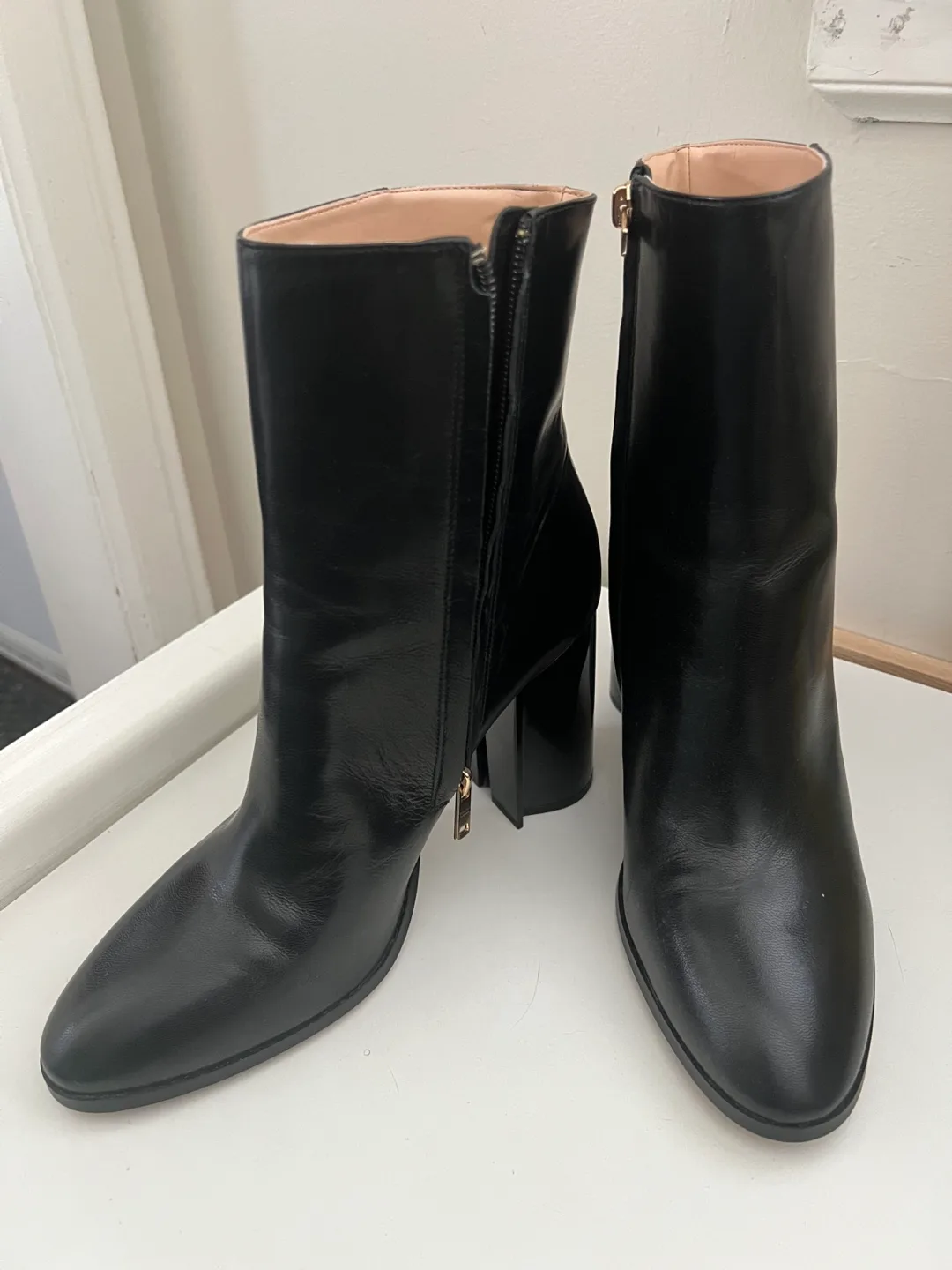 Coach Black Leather Ankle Boots Size 10B image indicator(3)