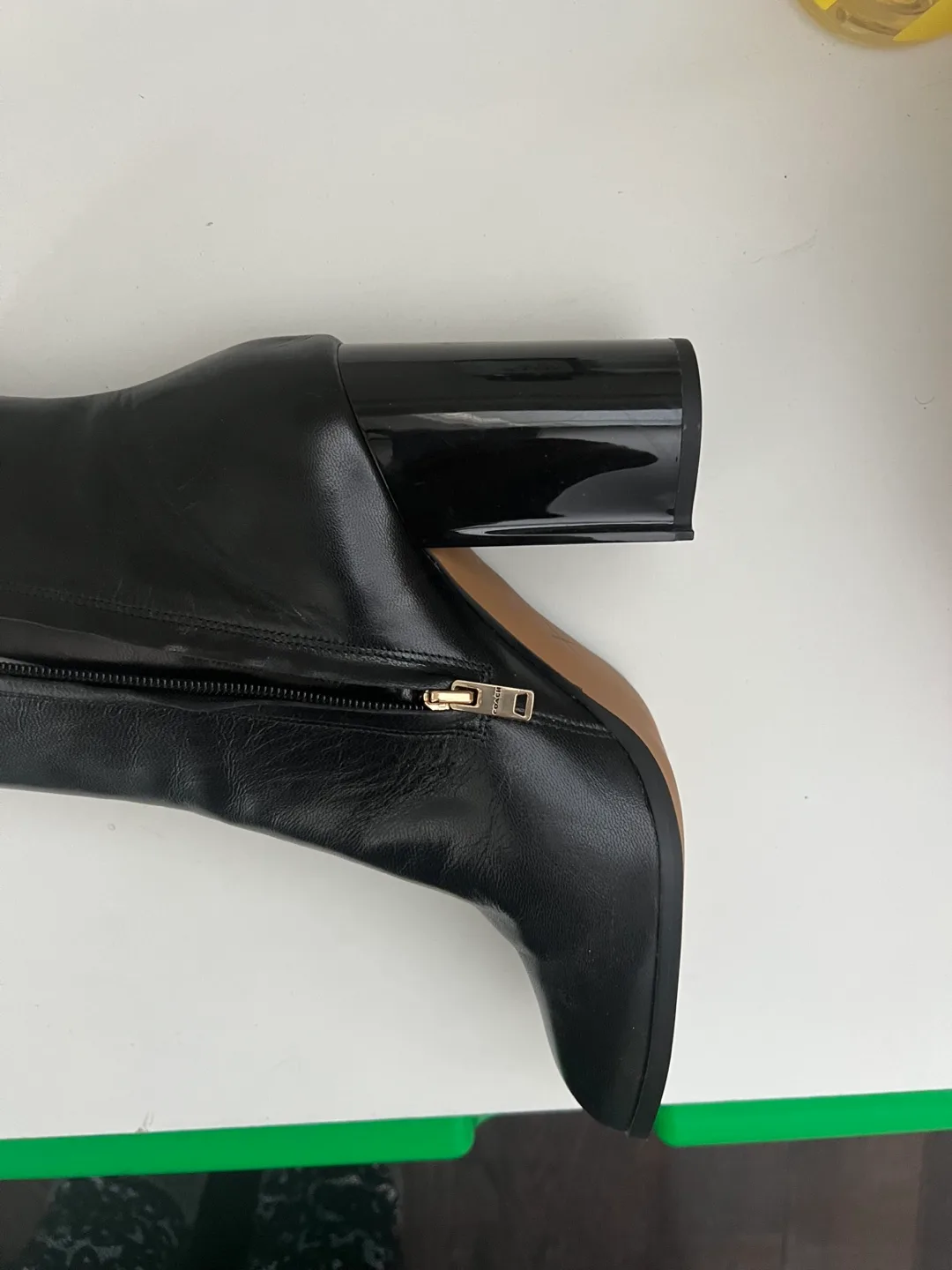 Coach Black Leather Ankle Boots Size 10B image indicator(4)