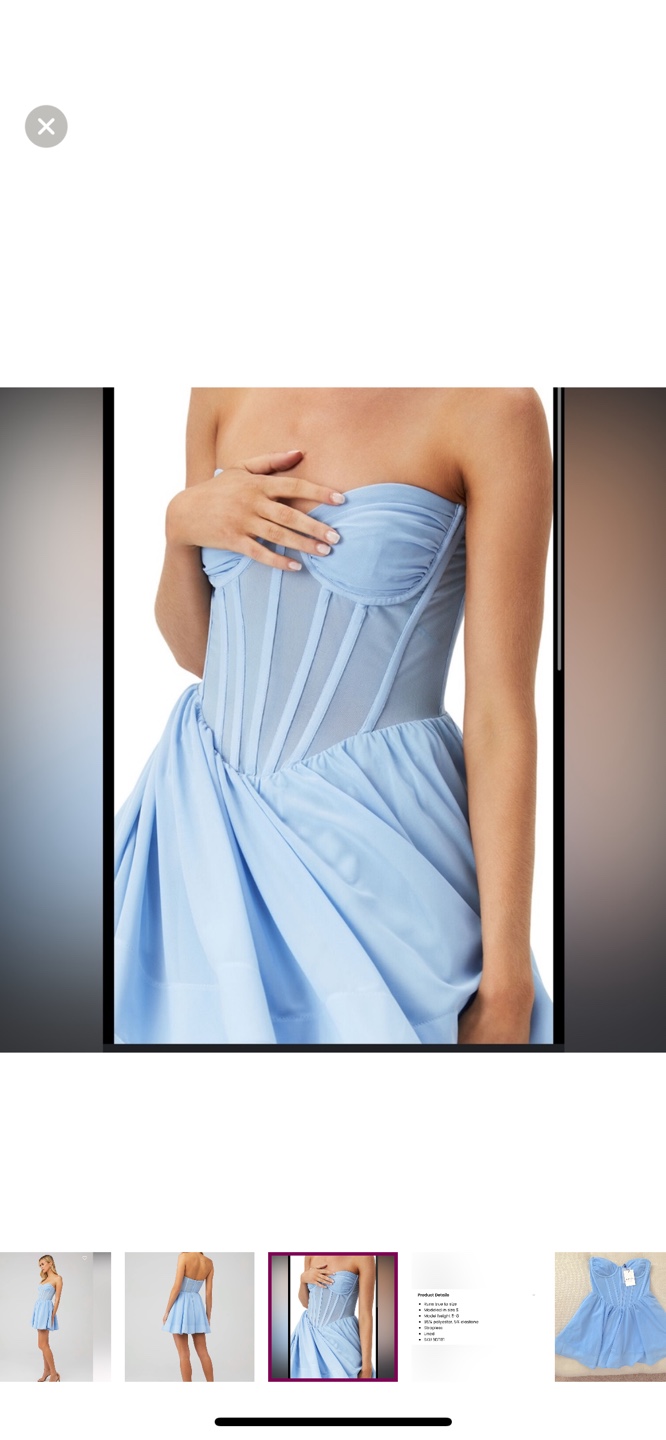 Bardot Light Blue Corset Mini Dress - photo 5