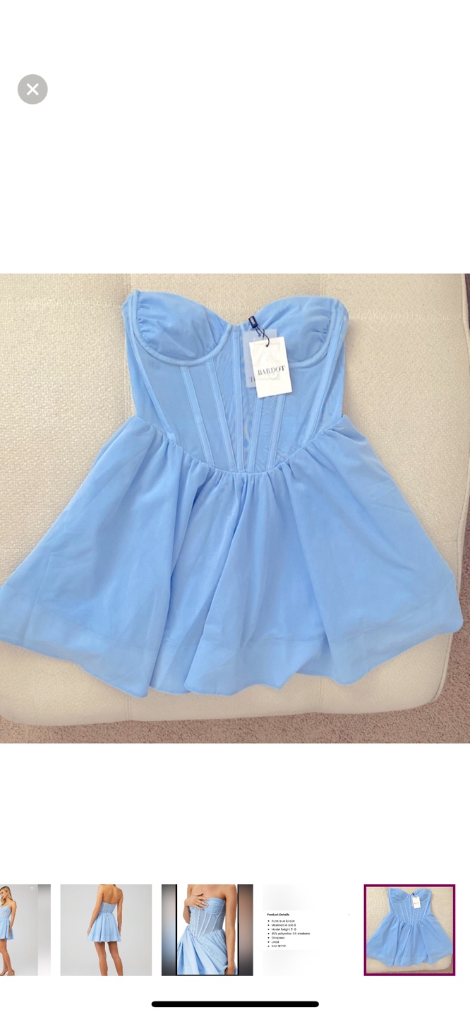 Bardot Light Blue Corset Mini Dress