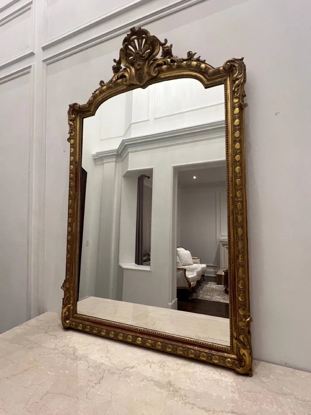 🚚moving sale 🚚Luxury Gold Console Gold Framed Mirror image indicator(4)